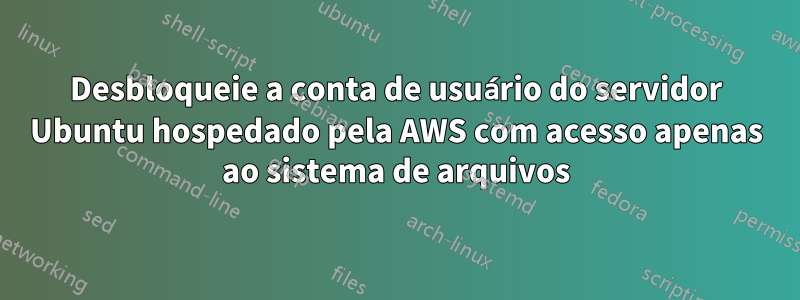 Desbloqueie a conta de usuário do servidor Ubuntu hospedado pela AWS com acesso apenas ao sistema de arquivos