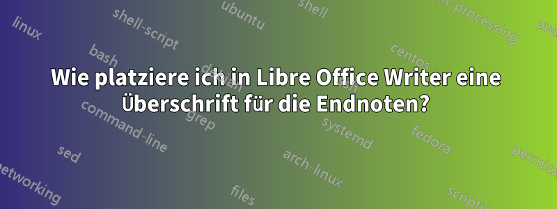 Wie platziere ich in Libre Office Writer eine Überschrift für die Endnoten?