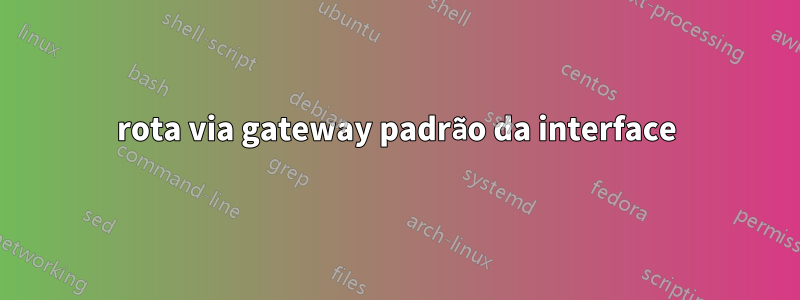 rota via gateway padrão da interface