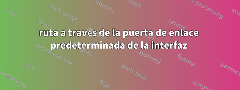 ruta a través de la puerta de enlace predeterminada de la interfaz