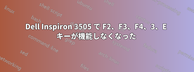 Dell Inspiron 3505 で F2、F3、F4、3、E キーが機能しなくなった