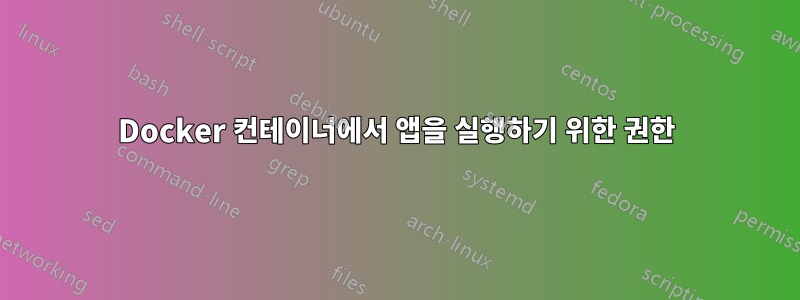 Docker 컨테이너에서 앱을 실행하기 위한 권한