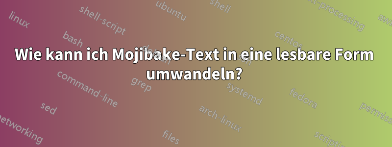 Wie kann ich Mojibake-Text in eine lesbare Form umwandeln?