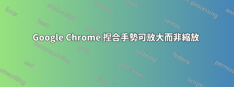 Google Chrome 捏合手勢可放大而非縮放