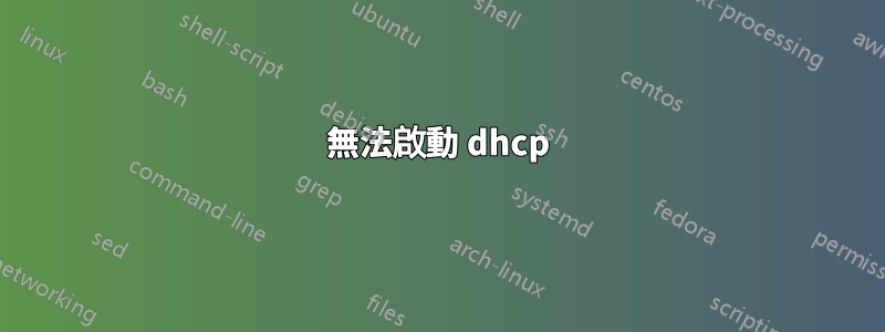 無法啟動 dhcp