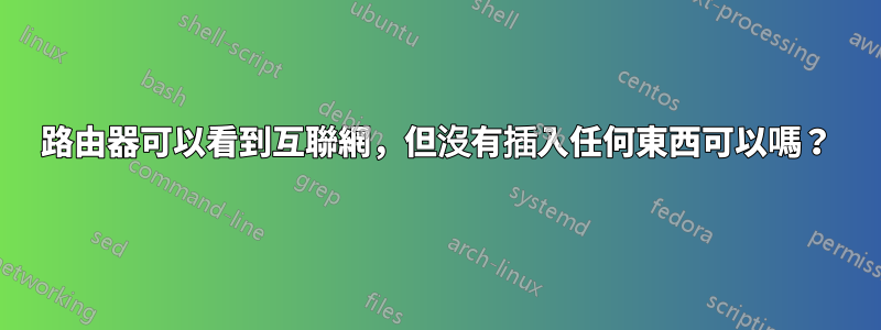 路由器可以看到互聯網，但沒有插入任何東西可以嗎？