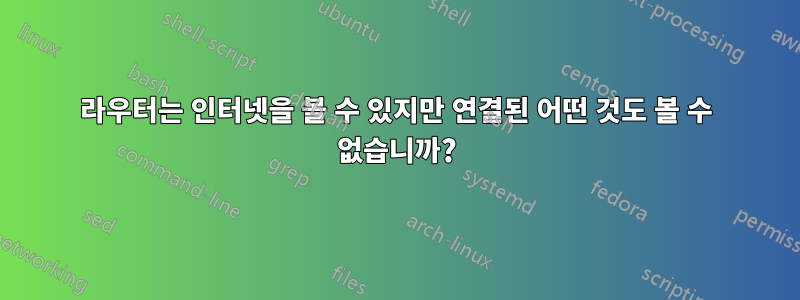 라우터는 인터넷을 볼 수 있지만 연결된 어떤 것도 볼 수 없습니까?