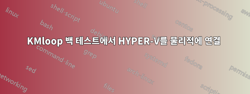 KMloop 백 테스트에서 HYPER-V를 물리적에 연결