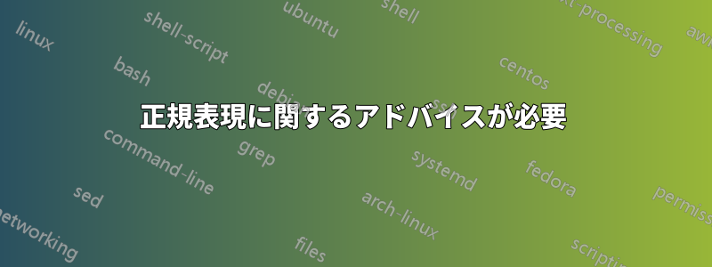 正規表現に関するアドバイスが必要