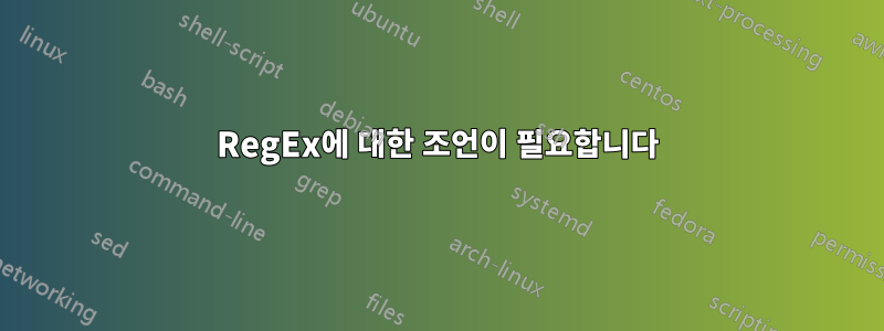 RegEx에 대한 조언이 필요합니다