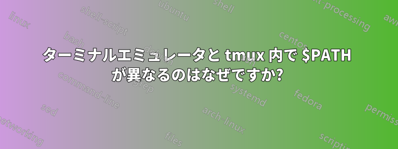 ターミナルエミュレータと tmux 内で $PATH が異なるのはなぜですか?