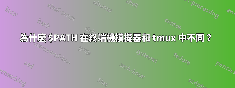 為什麼 $PATH 在終端機模擬器和 tmux 中不同？