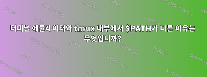 터미널 에뮬레이터와 tmux 내부에서 $PATH가 다른 이유는 무엇입니까?