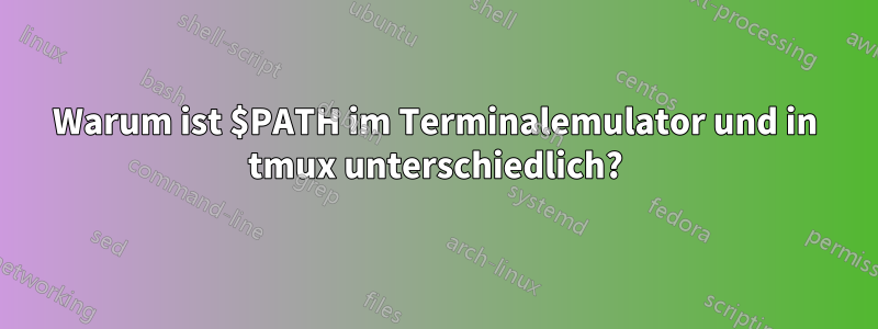 Warum ist $PATH im Terminalemulator und in tmux unterschiedlich?