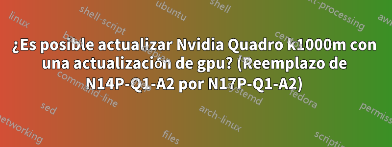 ¿Es posible actualizar Nvidia Quadro k1000m con una actualización de gpu? (Reemplazo de N14P-Q1-A2 por N17P-Q1-A2)