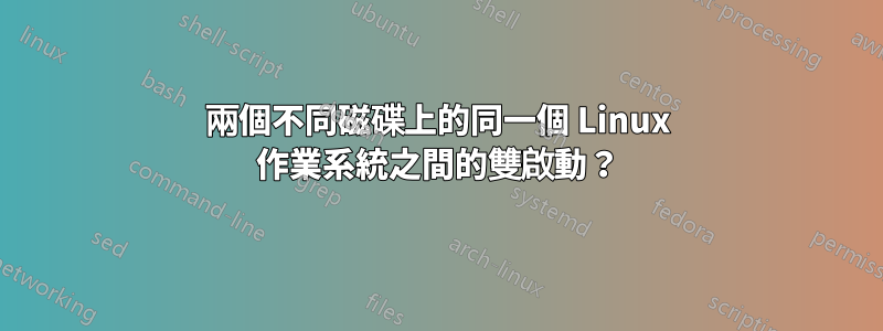 兩個不同磁碟上的同一個 Linux 作業系統之間的雙啟動？