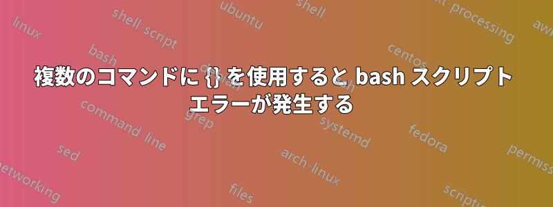 複数のコマンドに {} を使用すると bash スクリプト エラーが発生する 