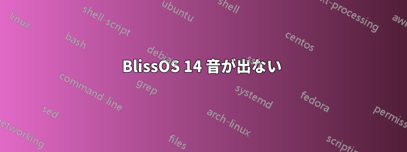 BlissOS 14 音が出ない