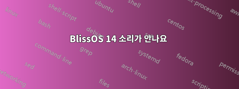 BlissOS 14 소리가 안나요