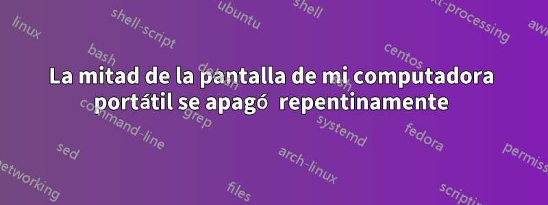 La mitad de la pantalla de mi computadora portátil se apagó repentinamente