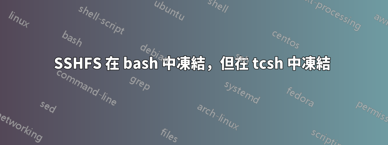 SSHFS 在 bash 中凍結，但在 tcsh 中凍結