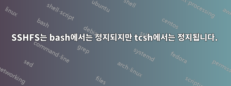 SSHFS는 bash에서는 정지되지만 tcsh에서는 정지됩니다.