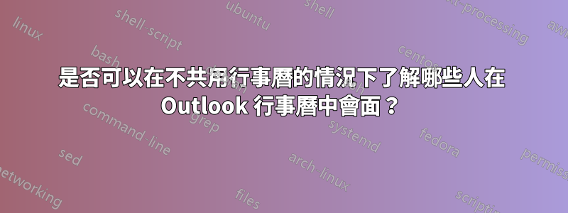 是否可以在不共用行事曆的情況下了解哪些人在 Outlook 行事曆中會面？