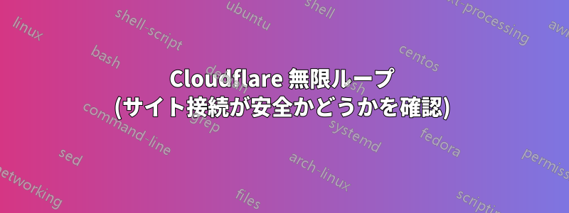 Cloudflare 無限ループ (サイト接続が安全かどうかを確認)