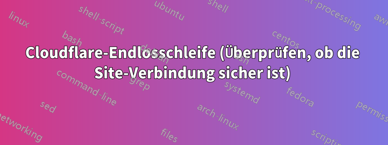 Cloudflare-Endlosschleife (Überprüfen, ob die Site-Verbindung sicher ist)