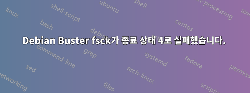 Debian Buster fsck가 종료 상태 4로 실패했습니다.