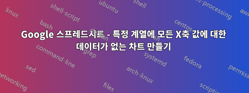 Google 스프레드시트 - 특정 계열에 모든 X축 값에 대한 데이터가 없는 차트 만들기