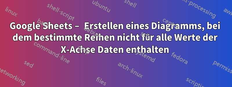 Google Sheets – Erstellen eines Diagramms, bei dem bestimmte Reihen nicht für alle Werte der X-Achse Daten enthalten