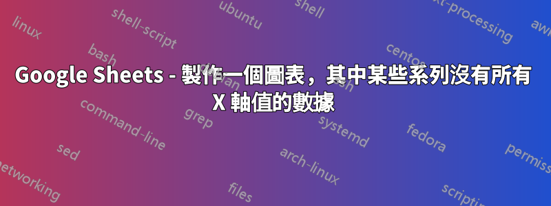 Google Sheets - 製作一個圖表，其中某些系列沒有所有 X 軸值的數據