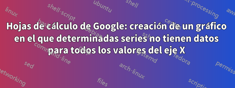 Hojas de cálculo de Google: creación de un gráfico en el que determinadas series no tienen datos para todos los valores del eje X