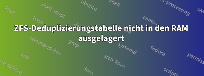 ZFS-Deduplizierungstabelle nicht in den RAM ausgelagert