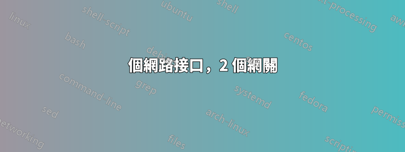 1 個網路接口，2 個網關