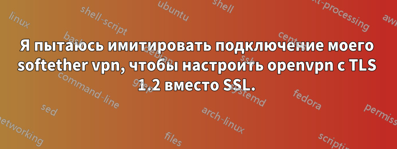 Я пытаюсь имитировать подключение моего softether vpn, чтобы настроить openvpn с TLS 1.2 вместо SSL.