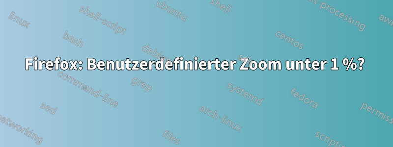 Firefox: Benutzerdefinierter Zoom unter 1 %?