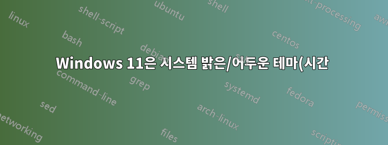 Windows 11은 시스템 밝은/어두운 테마(시간)에 따라 배경화면 폴더를 변경합니다.