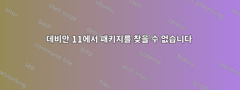 데비안 11에서 패키지를 찾을 수 없습니다