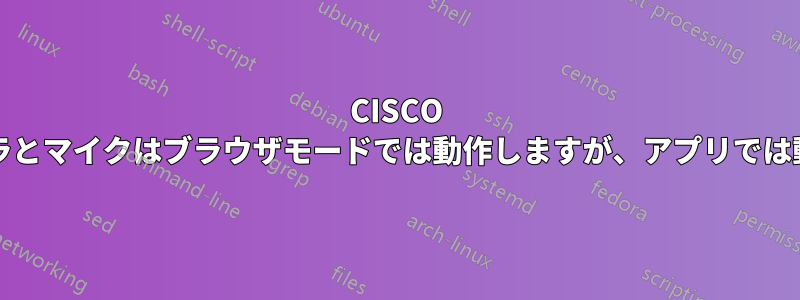 CISCO WebExカメラとマイクはブラウザモードでは動作しますが、アプリでは動作しません