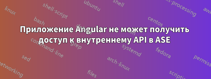 Приложение Angular не может получить доступ к внутреннему API в ASE