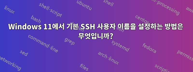 Windows 11에서 기본 SSH 사용자 이름을 설정하는 방법은 무엇입니까?