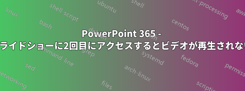 PowerPoint 365 - スライドショーに2回目にアクセスするとビデオが再生されない