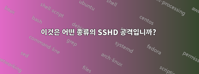 이것은 어떤 종류의 SSHD 공격입니까?