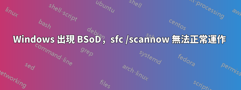 Windows 出現 BSoD，sfc /scannow 無法正常運作