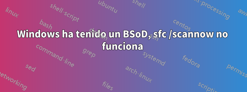 Windows ha tenido un BSoD, sfc /scannow no funciona