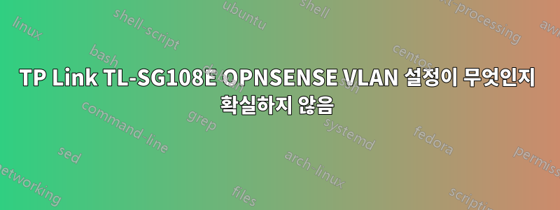 TP Link TL-SG108E OPNSENSE VLAN 설정이 무엇인지 확실하지 않음