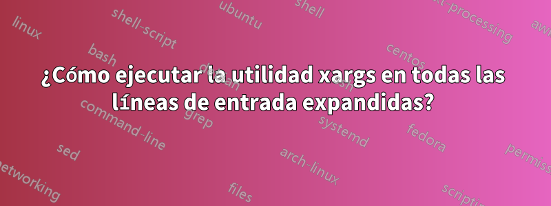 ¿Cómo ejecutar la utilidad xargs en todas las líneas de entrada expandidas?