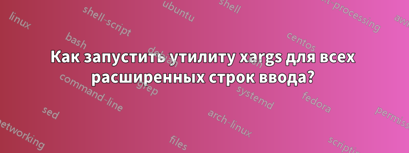 Как запустить утилиту xargs для всех расширенных строк ввода?